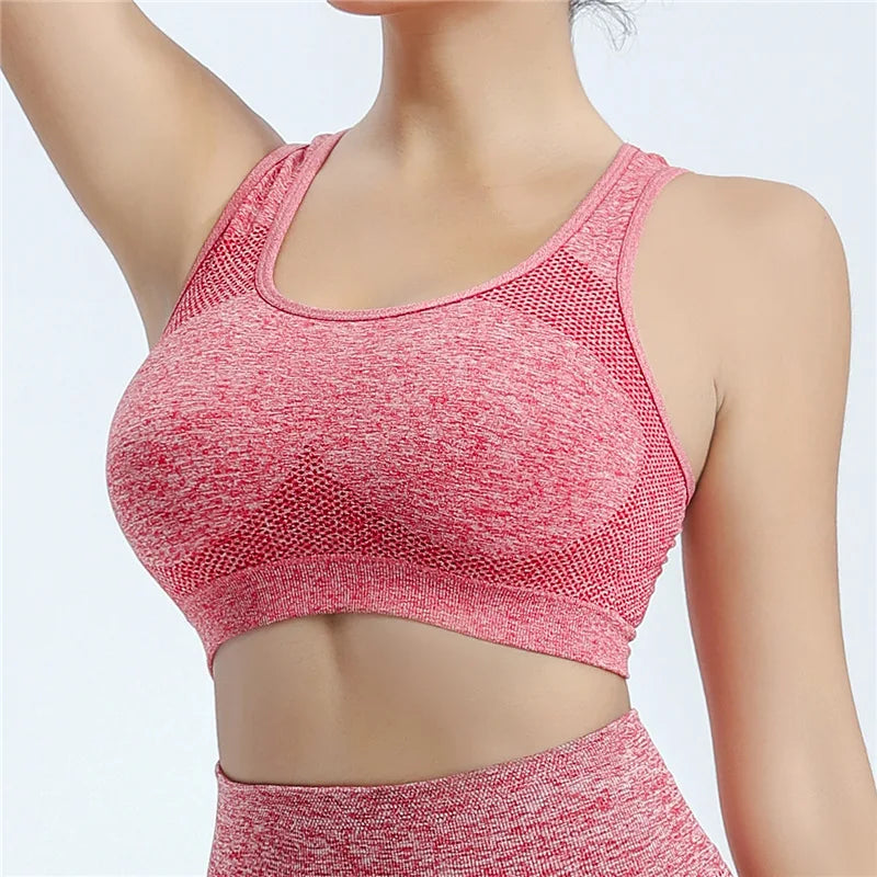 Women’s Seamless Push Up Sports Bra - Padded High-Impact Yoga & Gym Top