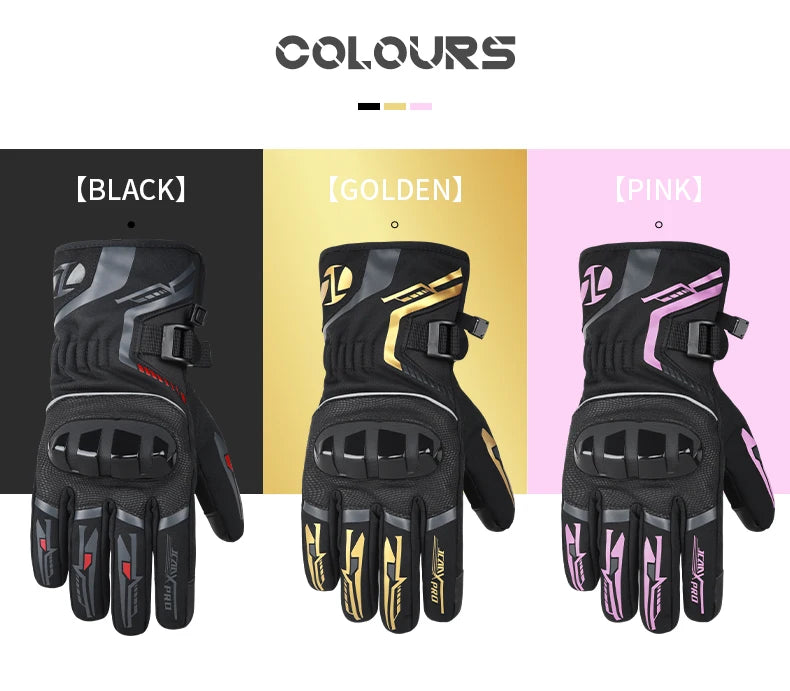 Warm Winter Riding Gloves Waterproof Thickened Insulation & Hard Knuckle Protection | Motorcycle & Bike Gloves (Great Present)