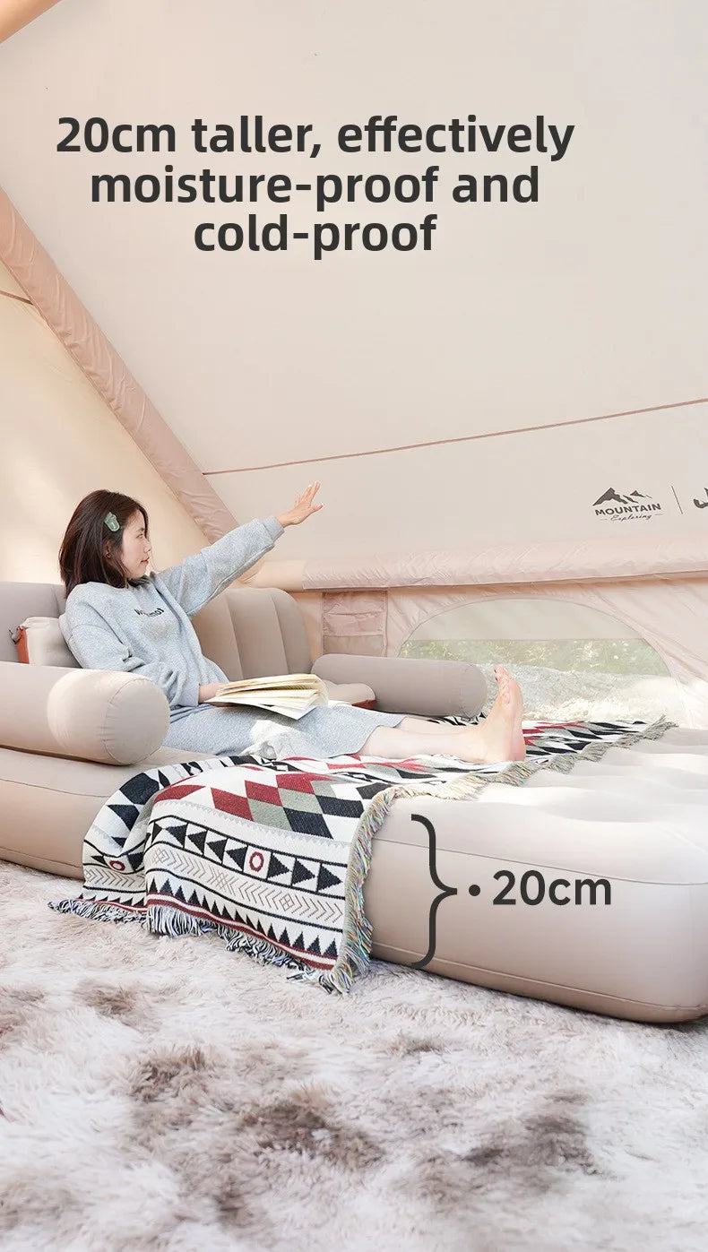 Outdoor Camping Inflatable Sofa Portable Folding Air Mattress For Hiking Tent Home Use