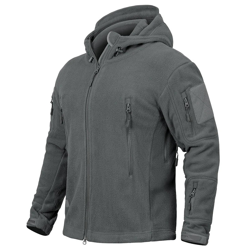 Men’s Tactical Fleece Jacket – Warm Winter Hoodie for Outdoor Hiking and Sports