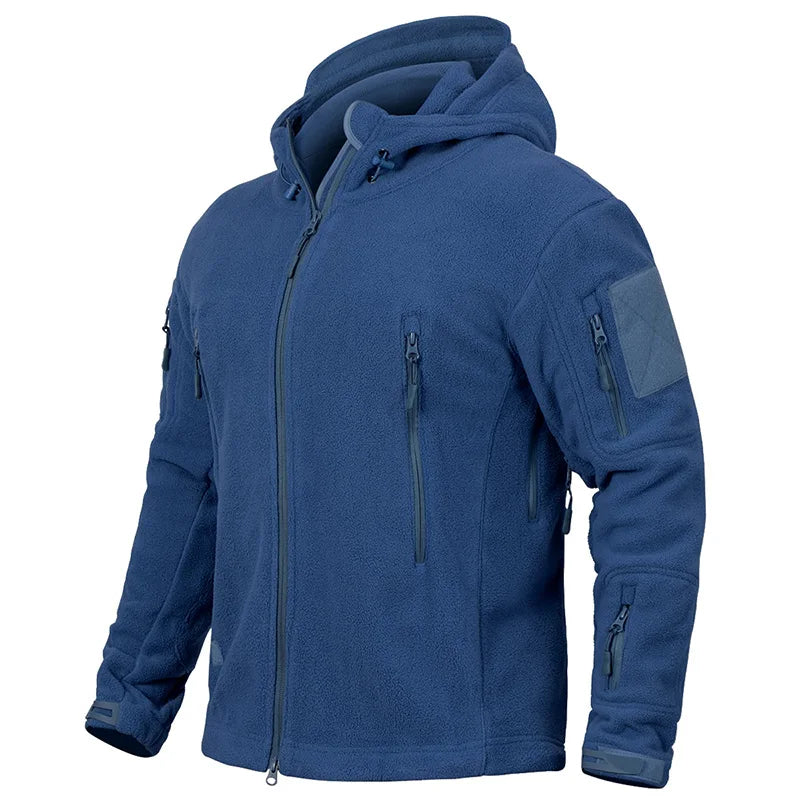 Men’s Tactical Fleece Jacket – Warm Winter Hoodie for Outdoor Hiking and Sports