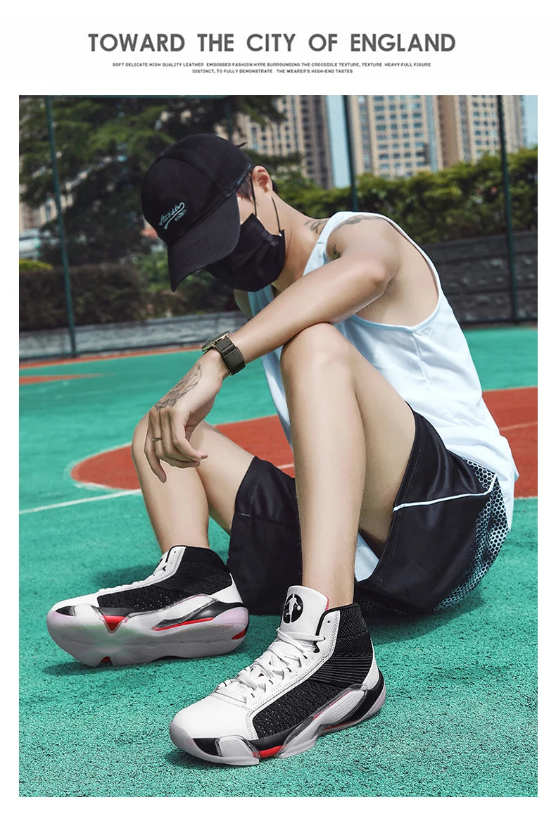 Men’s High-Top Basketball Sneakers | Breathable Non-Slip Outdoor Sports Shoes