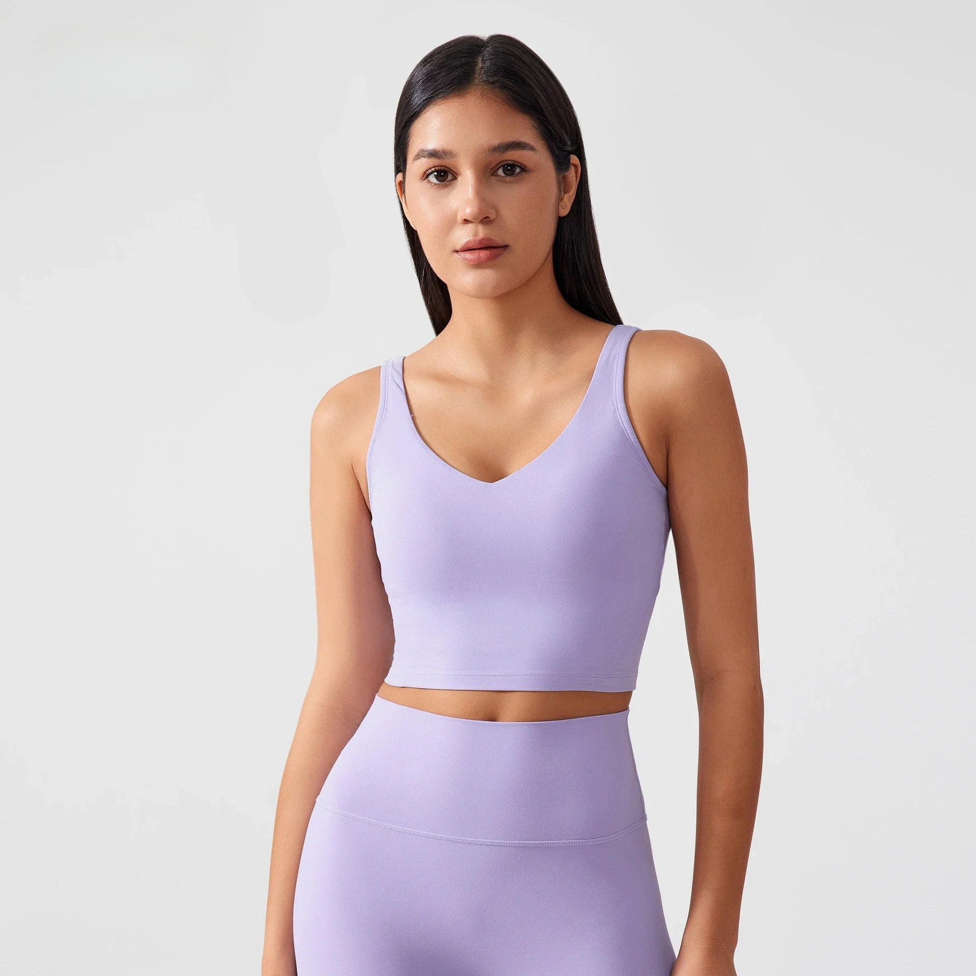 Women’s Sports Bra Yoga Top with Fixed Chest Pad Gym Vest U-Shaped Back Fitness Crop Top