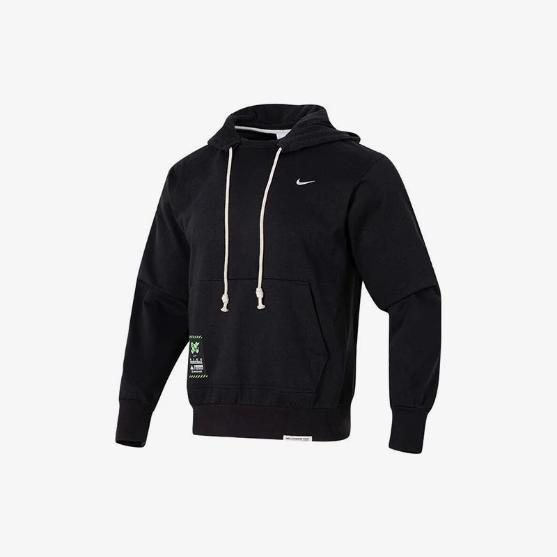 Men's Casual Warm Hooded Sweatshirt - Dri-FIT Performance Fleece Pullover - FV4027 - Black