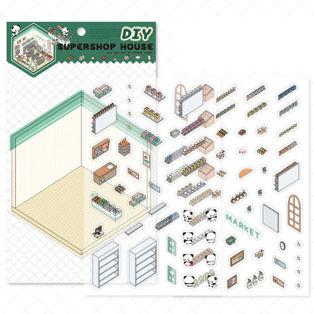 Cartoon Miniature Scene 3D Landscaping Stickers Visual Stacking Three-dimensional Stickers Christmas Gift for Children - trendingshoping.com