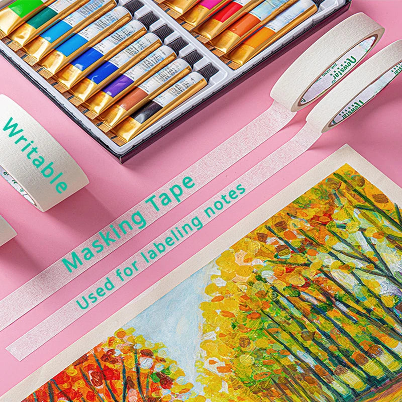 White Masking Tape 20M | Adhesive Painter’s Tape for DIY, Craft & Painting