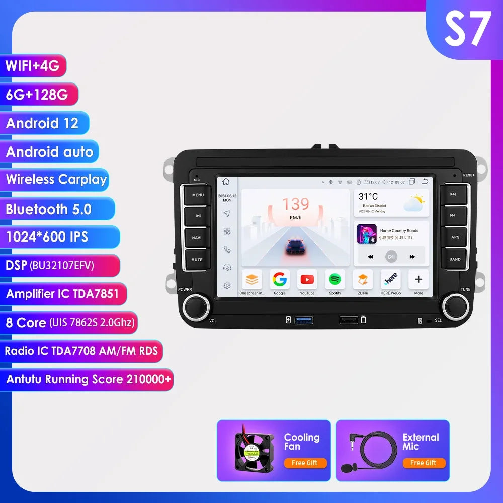 Android 13 Car Radio for VW POLO GOLF 5 6 Plus PASSAT B6 JETTA TIGUAN TOURAN SHARAN SCIROCCO CADDY Seat Carplay Audio Stereo GPS - trendingshoping.com