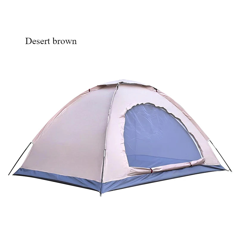 Outdoor Camping Tent Portable Hand Built Windproof Rain Sun Protection Hiking Tent For Couples And Children Double Bed Use