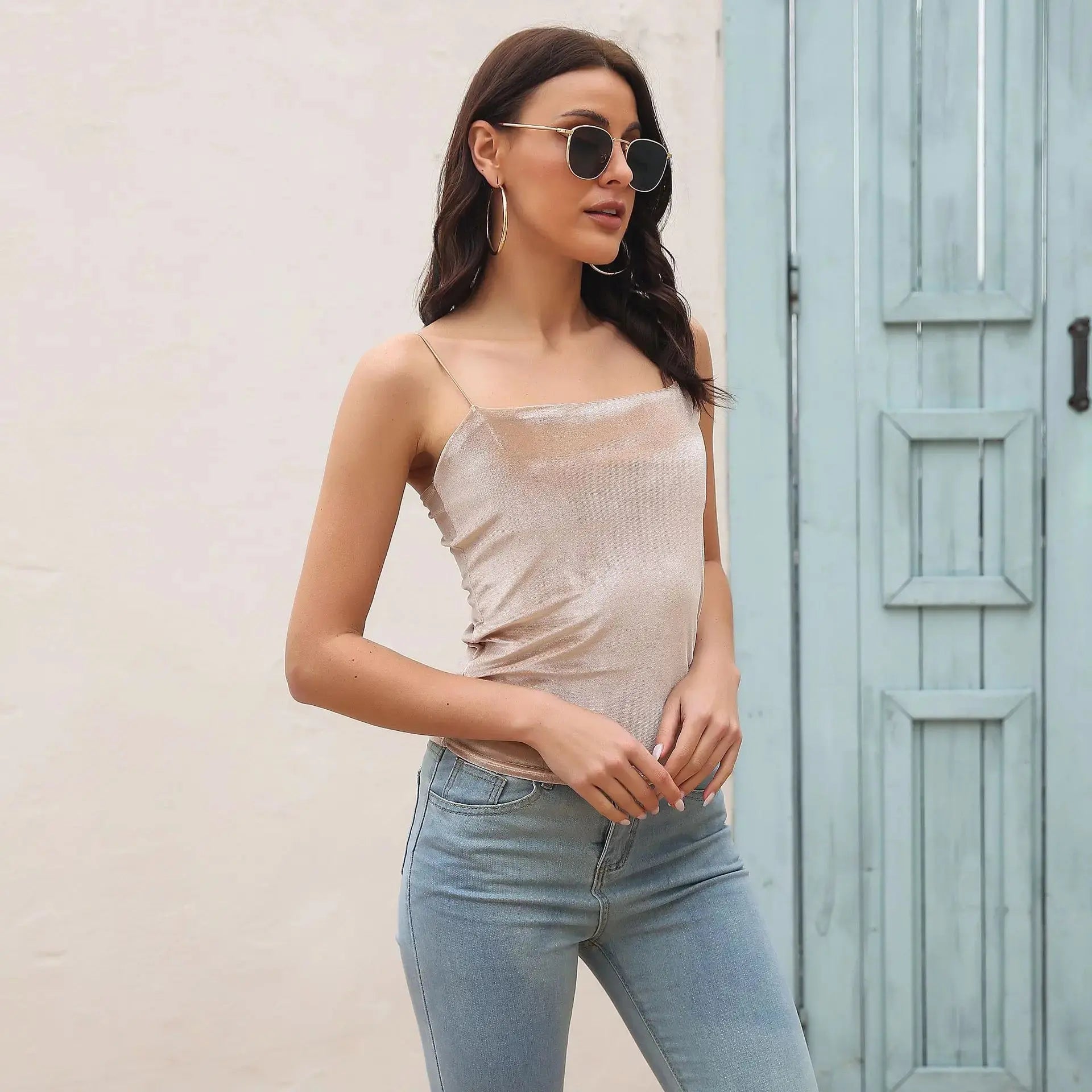 Sexy Velvet Halter Crop Top – Trendy Backless Camisole for Women - trendingshoping.com