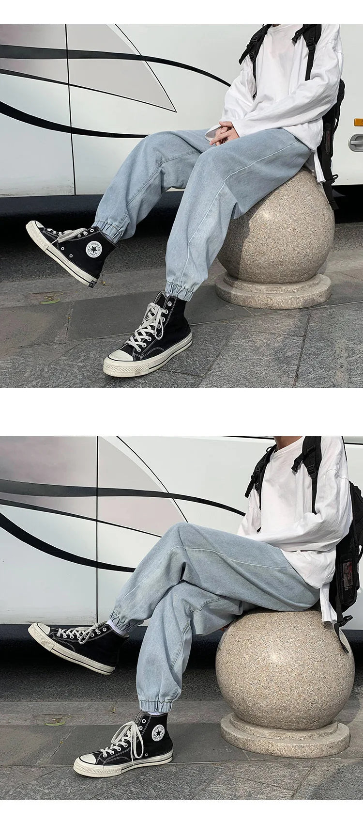 Jeans men Jeans Man Loose Joggers Streetwear Harem Jeans Cargo Pants Ankle-Length Denim Trousers denim pants joggers men - trendingshoping.com