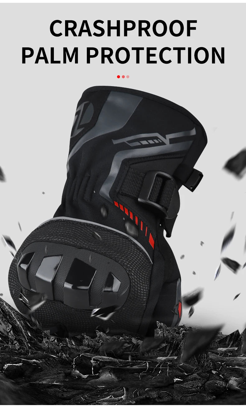 Warm Winter Riding Gloves Waterproof Thickened Insulation & Hard Knuckle Protection | Motorcycle & Bike Gloves (Great Present)