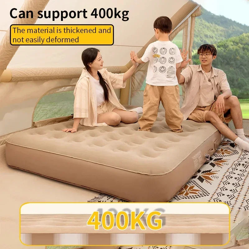 New Air Mattress Built-in Pump Self-inflating Mat Cushion Outdoor Tent Inflatable Bed Double sleeping Pad For Camping or Indoor - trendingshoping.com