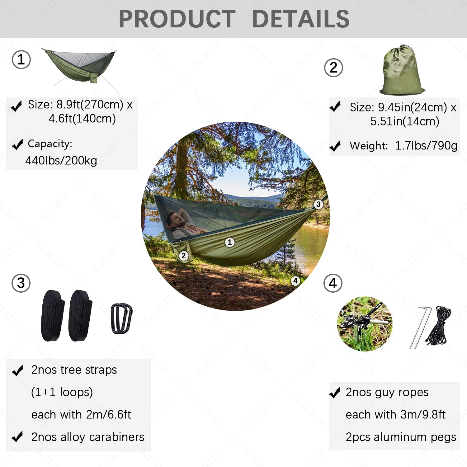 Naturehike Two Person Camping Hammock With Mosquito Net Ultralight Outdoor Hanging Swing For Adults