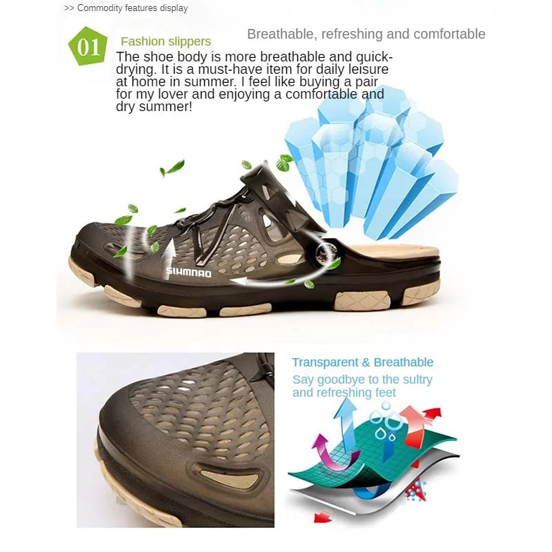 2026 Men's Summer Outdoor Sandals Anti-Skid Thick Soled Fishing Shoes - Lightweight Casual Beach Water Shoes - Durable Breathable Garden Clogs & Home Slippers