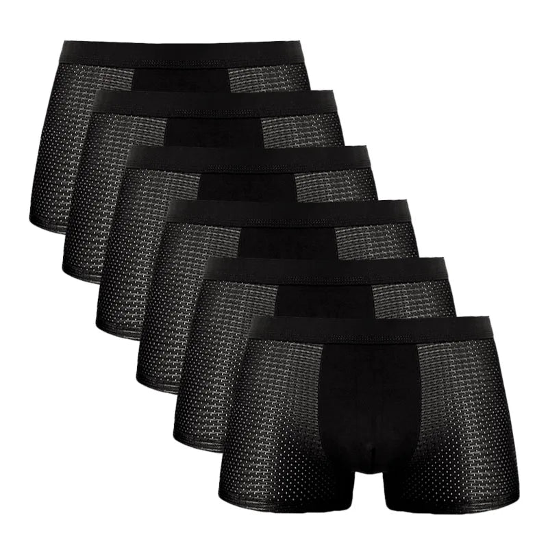 6PCS/Lot 8XL Mesh Mens Underwear Boxers Men Boxer Underwear men Boxers for Men Underwear Boxer Shorts Men Boxers Men Pantis