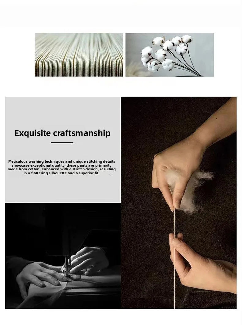 Jeans Men's Spring and Summer New High-end Trend Blue Slim-fitting Pants Brand Korean Streetwear High Street Retro Long Pants - trendingshoping.com