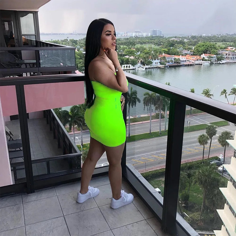 Women Off Shoulder Strapless Bodycon Mini Dress