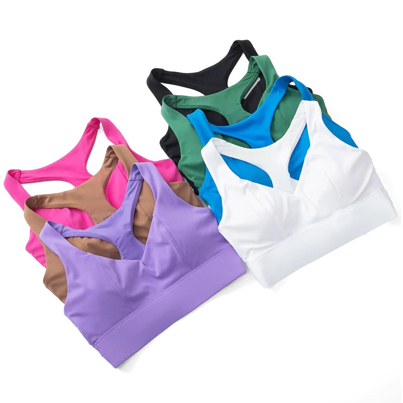 Women’s High-Impact Sports Bra - Buttery Soft Push-Up Gym Crop Top for Yoga & Fitness
