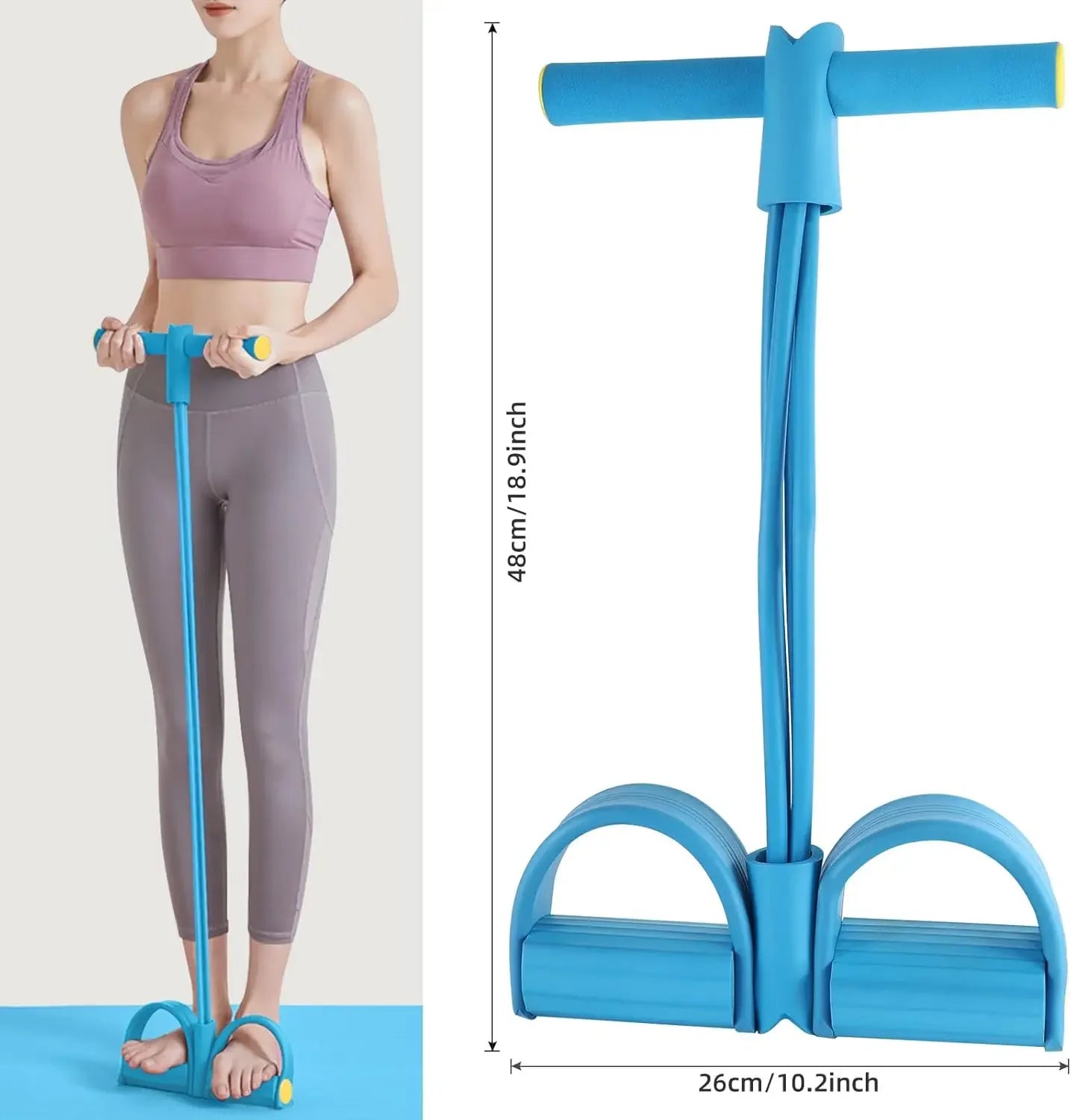 4 Level Resistance Band Tensioner Non Slip Handle Fitness Equipment for Abdominal and Yoga Training