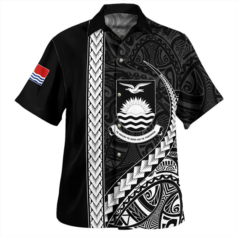 Men's Republic of Kiribati 3D Flag T-Shirt - Summer Harajuku Short Sleeve Top