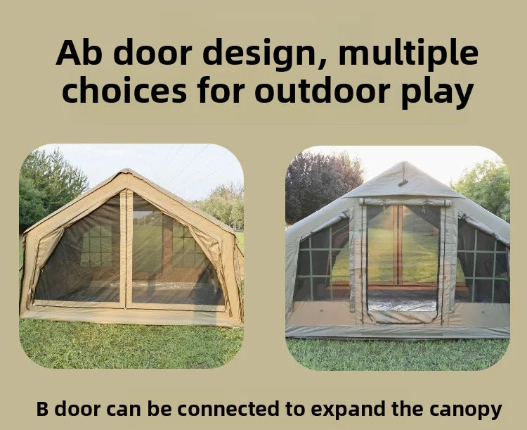 Inflatable Camping Air Tent Portable Outdoor Fabric Large High Quality House Tent 8 Point 2 Square Meters