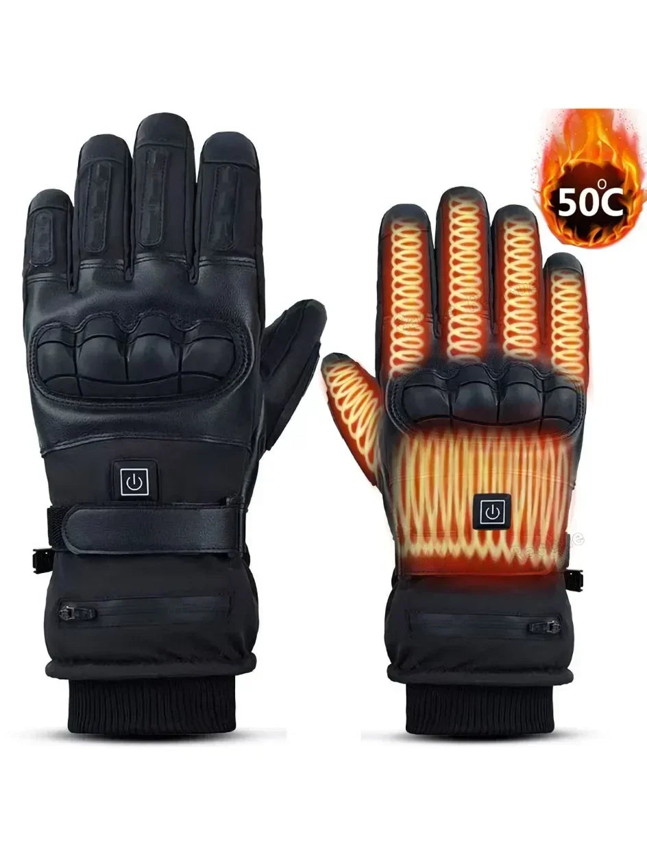 Rechargeable Heated Motorcycle Gloves Men Warm Tactical Cycling Gloves