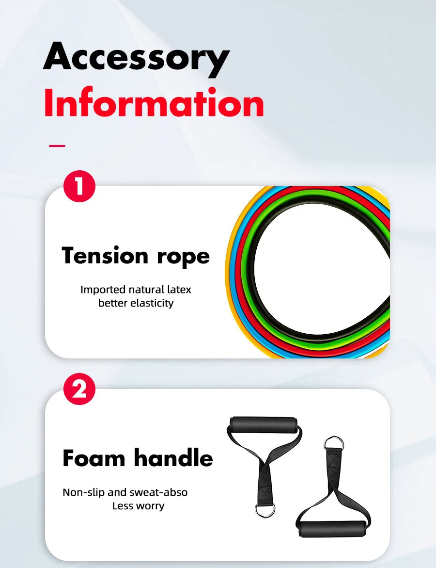 Exercise Resistance Bands Set for Strength Training at Home