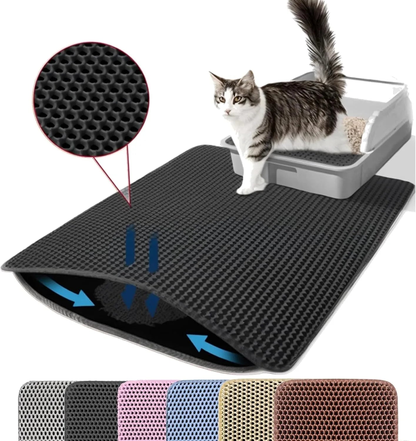 Double Layer Cat Litter Mat Non Slip Waterproof Wear Resistant Pet Mat