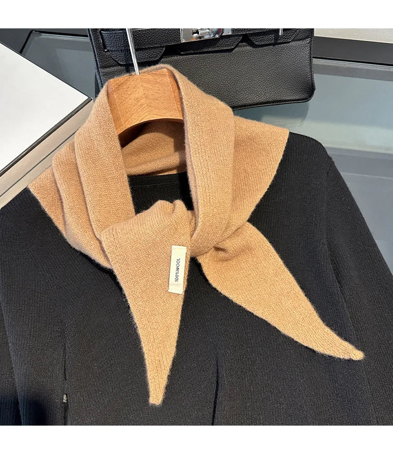 100% Wool Winter Scarf For Women Long Warm Cashmere Scarves Hijab Solid Lady Shawl Wrap Female Pashmina Bandana Head Scarfs New