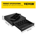 VEVOR Cash Register Drawer 16" 12 V for POS System Tray Removable Coin Compartment & 2 Keys Included RJ11/RJ12 Cable Drawer - trendingshoping.com