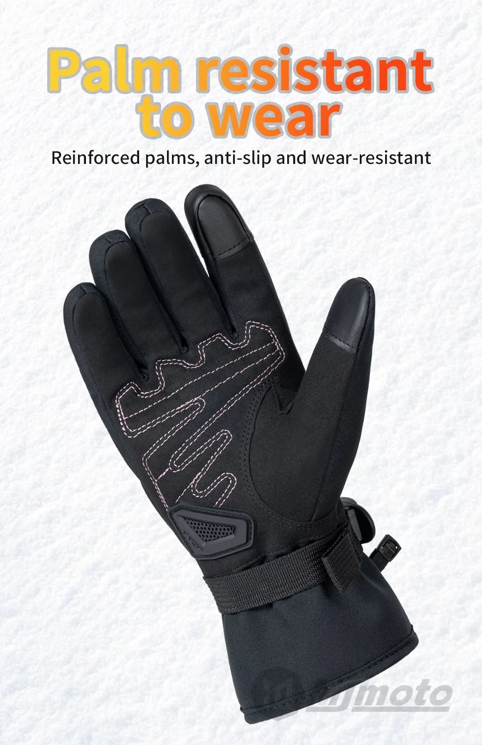 JCAA-Durable Motorcycle Riding Gloves for Men Women,Waterproof,Touchscreen,Anti-Slip,Anti-Fall,Protective,Bike,Moto,Warm Winter