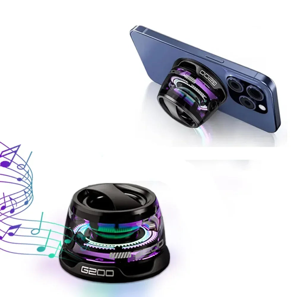 G200 Portable Bluetooth Speaker with Bluetooth 5.3, RGB Ambient Light, Long Battery Life & Magnetic Phone Stand
