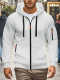 Men’s Winter Warm Zip Hoodie – Casual Sweatshirt with Side Pockets for Outdoor Sports