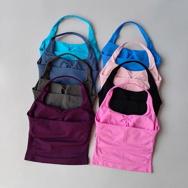 Women Fitness Sports Bra Halter Yoga Pilates Top