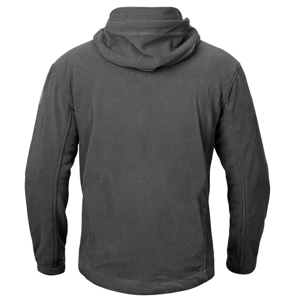 Men’s Full Zip Fleece Jacket – Winter Warm Windproof Outdoor Hoodie