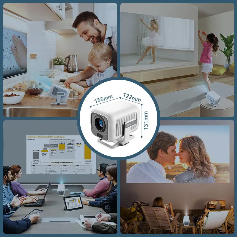 HUAWEISHI 4K Projector Android Native Portable 1080P Auto Focus 600ANSI Video home Cinema Outdoor hd led Projetor - trendingshoping.com