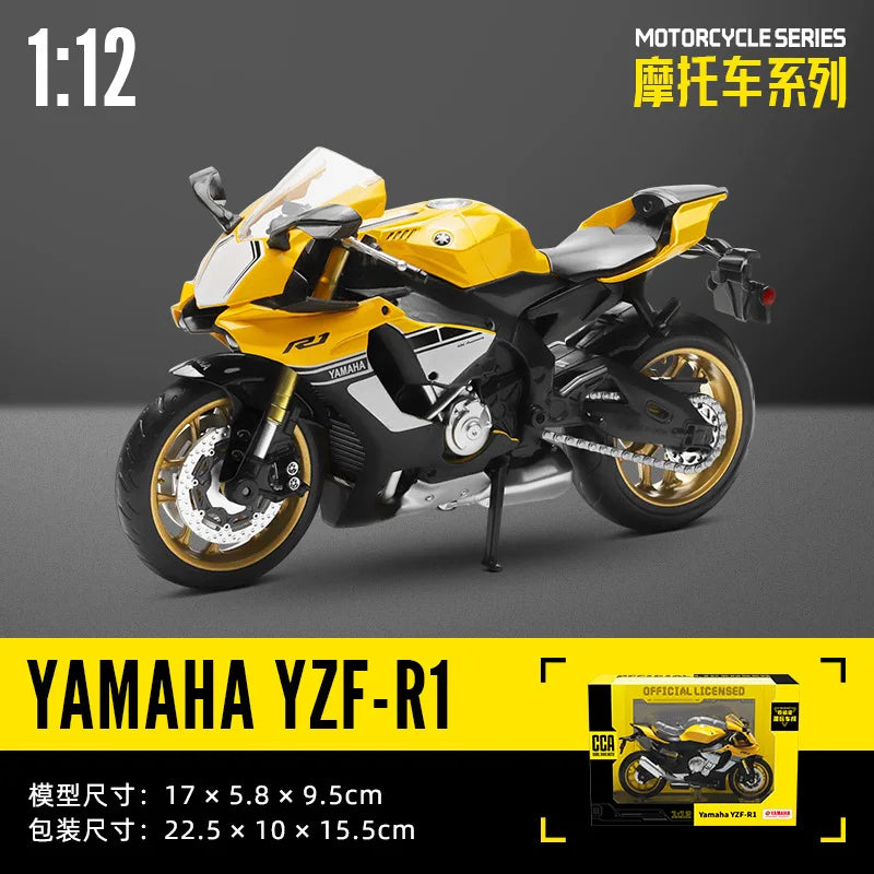 MSZ CCA 1:12 SUZUK GSX-R1000 with base alloy die-cast car motorcycle model, toy gift giving, die-cast static motorcycle model