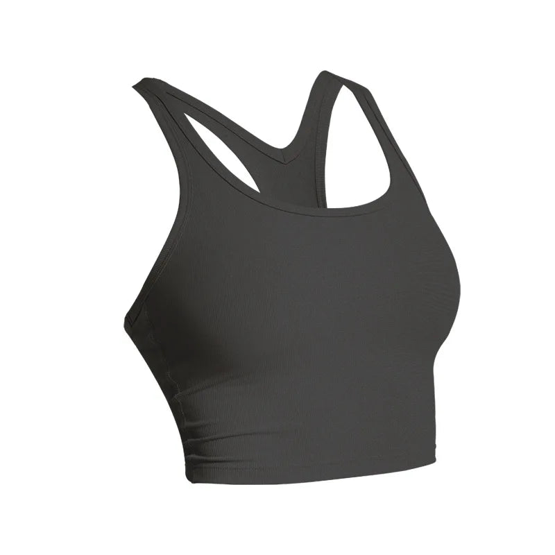 Women’s Workout Yoga Top Running Vest Cross Strap Sports Bra Style Gym Halterneck Fitness Tank