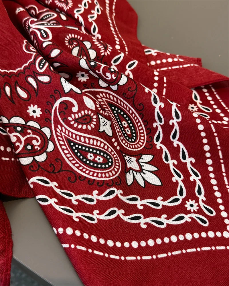 Luxury Cashew Square Scarf For Women Soft 70*70cm Neck Scarf Shawl Warp Elegant Neckerchief Bandanas Paisley Print Hijab