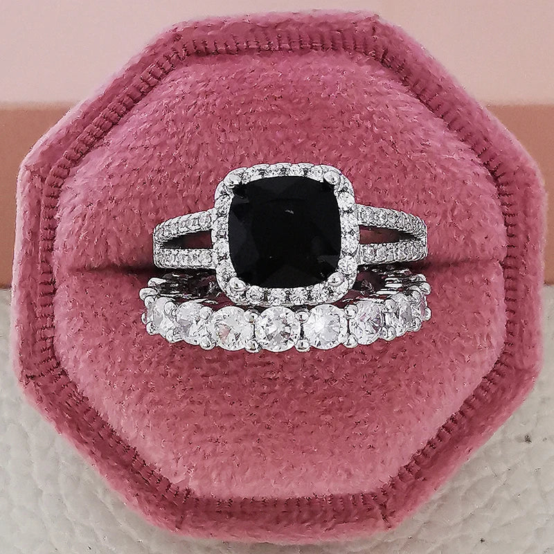 2025 Trend New Rose Gold Color silver color bride Engagement Wedding Ring Set of for Women Christmas Gift Dating Jewelry R4955 - trendingshoping.com