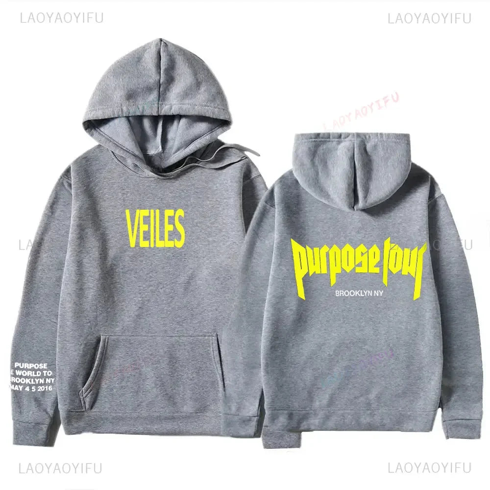 HoodiMen's & Women's Hoodie – Justin Bieber Purpose Tour Print, Hip Hop Streetwear Fleece Pullover, Warm Fashion Hoodye Sweatshirt