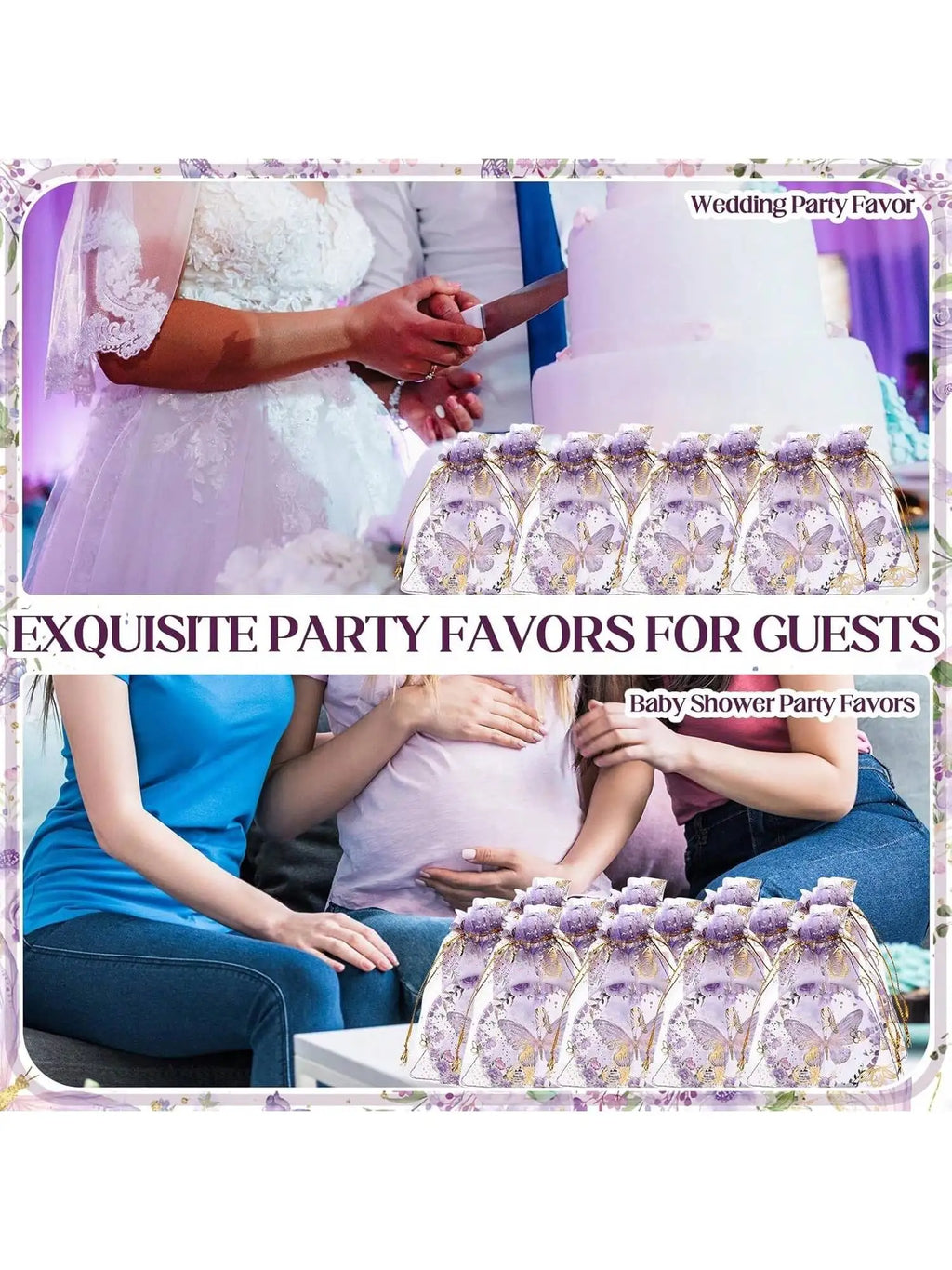 36pcs Butterfly-Themed Party Favor Set, Includes 12 Compact Mirrors, 12 Thank You Cards, 12 Organza Bags, No Electricity Needed,