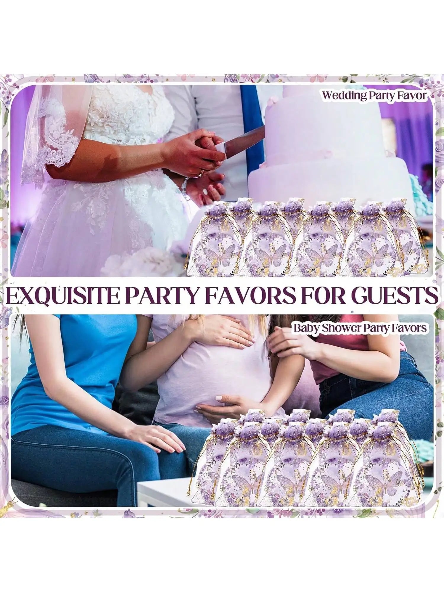 36pcs Butterfly-Themed Party Favor Set, Includes 12 Compact Mirrors, 12 Thank You Cards, 12 Organza Bags, No Electricity Needed,