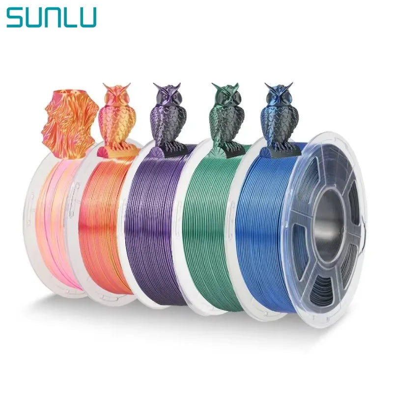 SUNLU SILK Dual &Triple Colors  3D Printer Filament 5KG 1kg/roll 1.75mm Dimensional Accuracy +/- 0.02 mm 2.2 LBS (1KG) Fast Ship - trendingshoping.com