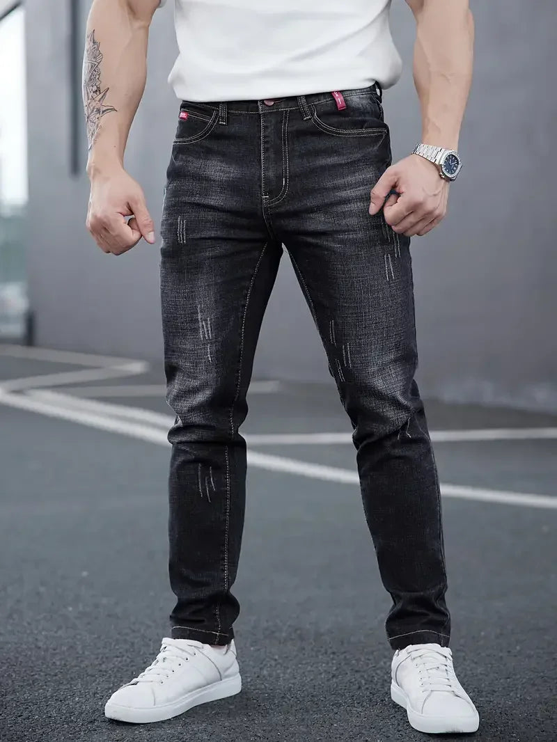 2025 Men's Slim Casual Street Classic Skinny Jeans Pencil Jeans Trendyy Stretch Style Comfortable Casual Fashion Versatile