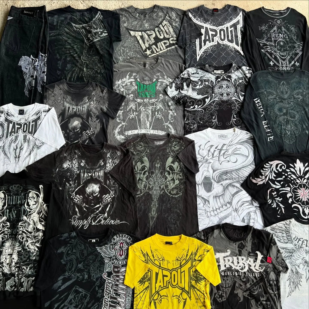 New Tapout Series T-Shirts Unisex Retro American Gothic Summer Casual Tops Hip-Hop Punk Printing Street Clothes