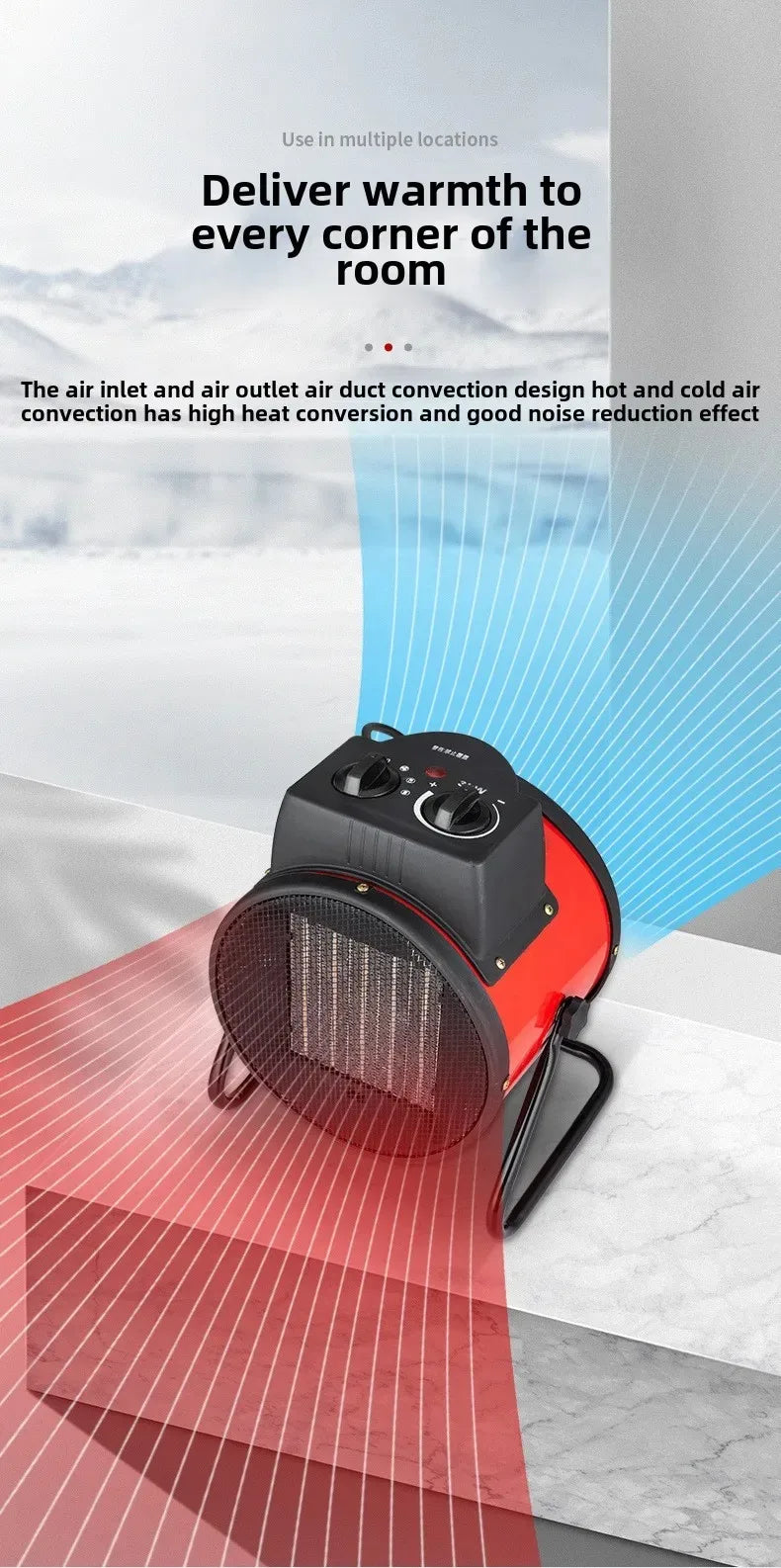 Smart Temperature-Controlled Fan Heater Fast Heating with Smart Thermostat Multi-Purpose Heater For Home And Commercial Use