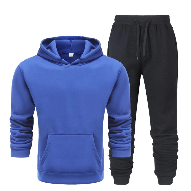Men’s 2-Piece Sports Tracksuit - Autumn Hoodie & Joggers Set for Running & Fitness