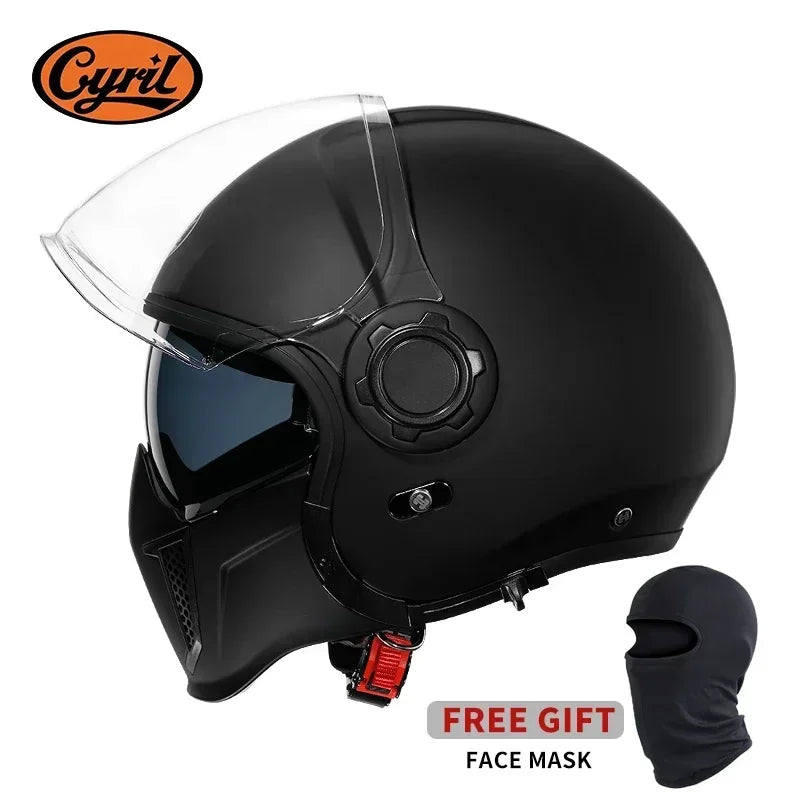 Modular Motorcycle Helmet Full Face Open Face Retro Helmets DOT ECE APPROVED CYRIL OP12A Capacete De Moto Masculino