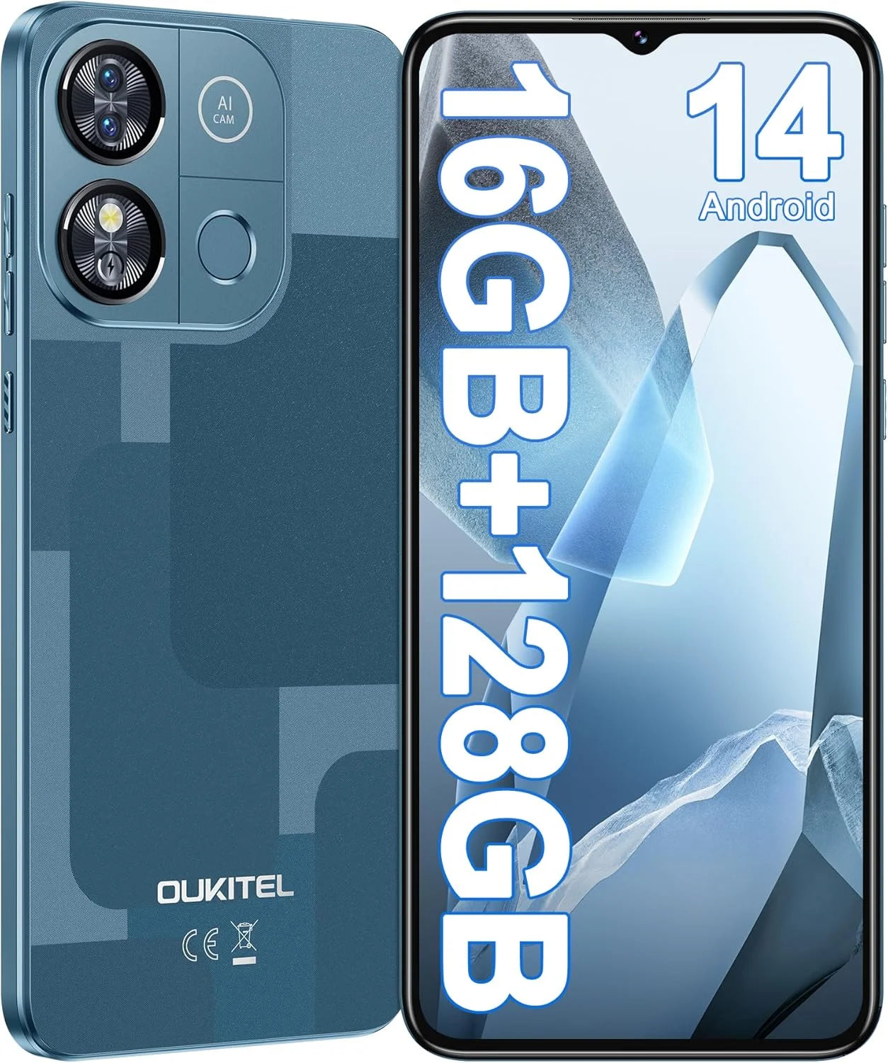 OUKITEL C57 Pro 4G Smartphone 16Go (4 + 12) RAM /128go ROM - 6.52 13MP Android 14 Phone Portable mAh GPS Double SIM - trendingshoping.com